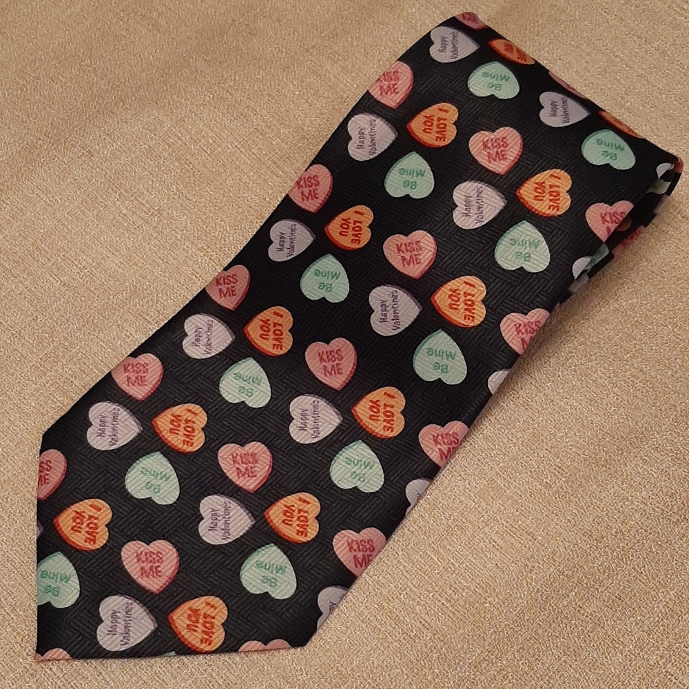Valentine's Conversation Candy Hearts Novelty Tie